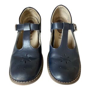 FOOTMATES Sherry Mary Jane Leather Shoes Size 13M or 13W Girls Navy Blue Wide